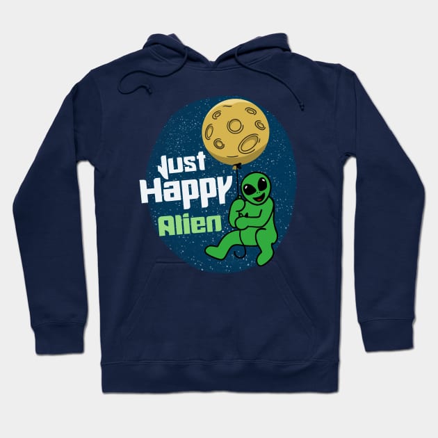 Happy Alien with the Planet Balloon Hoodie by RiyanRizqi